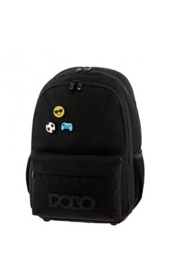 Polo Pins Σχολική Τσάντα Πλάτης σε Μαύρο (9010592000) Polo Pins Σχολική Τσάντα Πλάτης σε Μαύρο (9010592000)