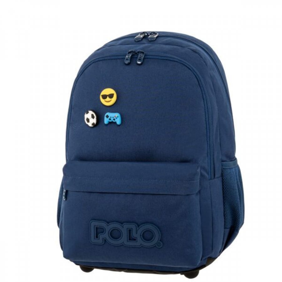 Polo Pins Σχολική Τσάντα Πλάτης σε Μπλε (901059520) Polo Pins Σχολική Τσάντα Πλάτης σε Μπλε (901059520)