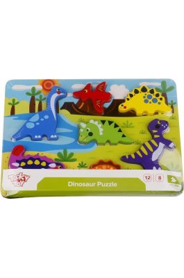 Tooky Toys Ξύλινο Παιδικό Puzzle Σφηνώματα Δεινόσαυροι (TKC392)