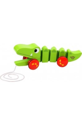 Tooky Toys Μεγάλος Κροκόδειλος Συρόμενος από Ξύλο (TKC421)