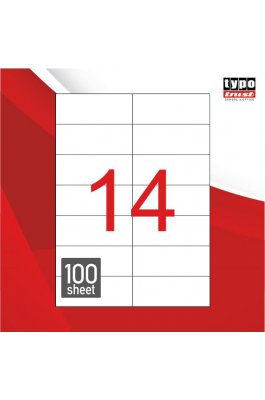 Typotrust 100 Αυτοκόλλητες Ετικέτες Εκτυπωτών Α4 14/Φ Ορθογώνιες 105x42,636mm (TL1431) Typotrust 100 Αυτοκόλλητες Ετικέτες Εκτυπωτών Α4 14/Φ Ορθογώνιες 105x42,636mm (TL1431)