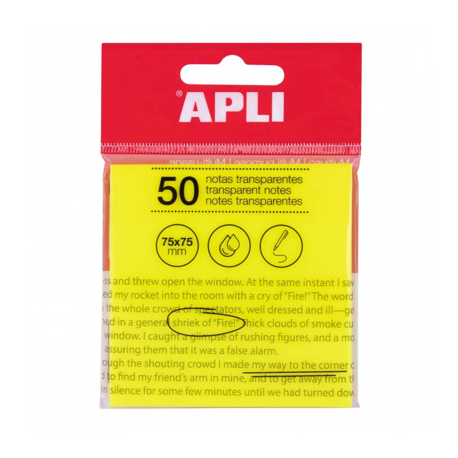 Apli Transparent Xαρτάκια Αυτοκόλλητα Διάφανα Κίτρινα 75x75mm 50Φ. (19568) Apli Transparent Xαρτάκια Αυτοκόλλητα Διάφανα Κίτρινα 75x75mm 50Φ. (19568)
