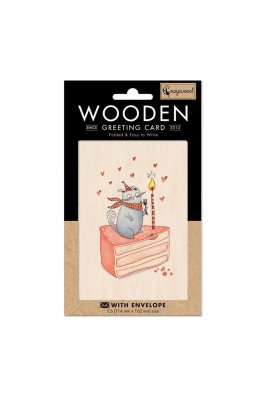 Cozywood Ξύλινη Ευχετήρια Κάρτα: Γάτα στο Κέικ (ATV395) Cozywood Ξύλινη Ευχετήρια Κάρτα: Γάτα στο Κέικ (ATV395)