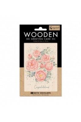 Cozywood Ξύλινη Ευχετήρια Κάρτα: Ροζ Παιώνιες (ATV393) Cozywood Ξύλινη Ευχετήρια Κάρτα: Ροζ Παιώνιες (ATV393)