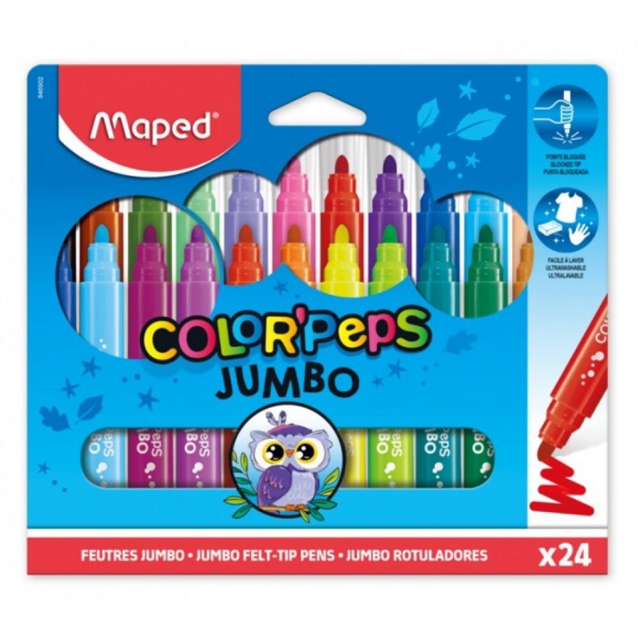 Maped Color'Peps Jumbo Πλενόμενοι Μαρκαδόροι Ζωγραφικής Χονδροί σε 24 Χρώματα (846902) Maped Color'Peps Jumbo Πλενόμενοι Μαρκαδόροι Ζωγραφικής Χονδροί σε 24 Χρώματα (846902)