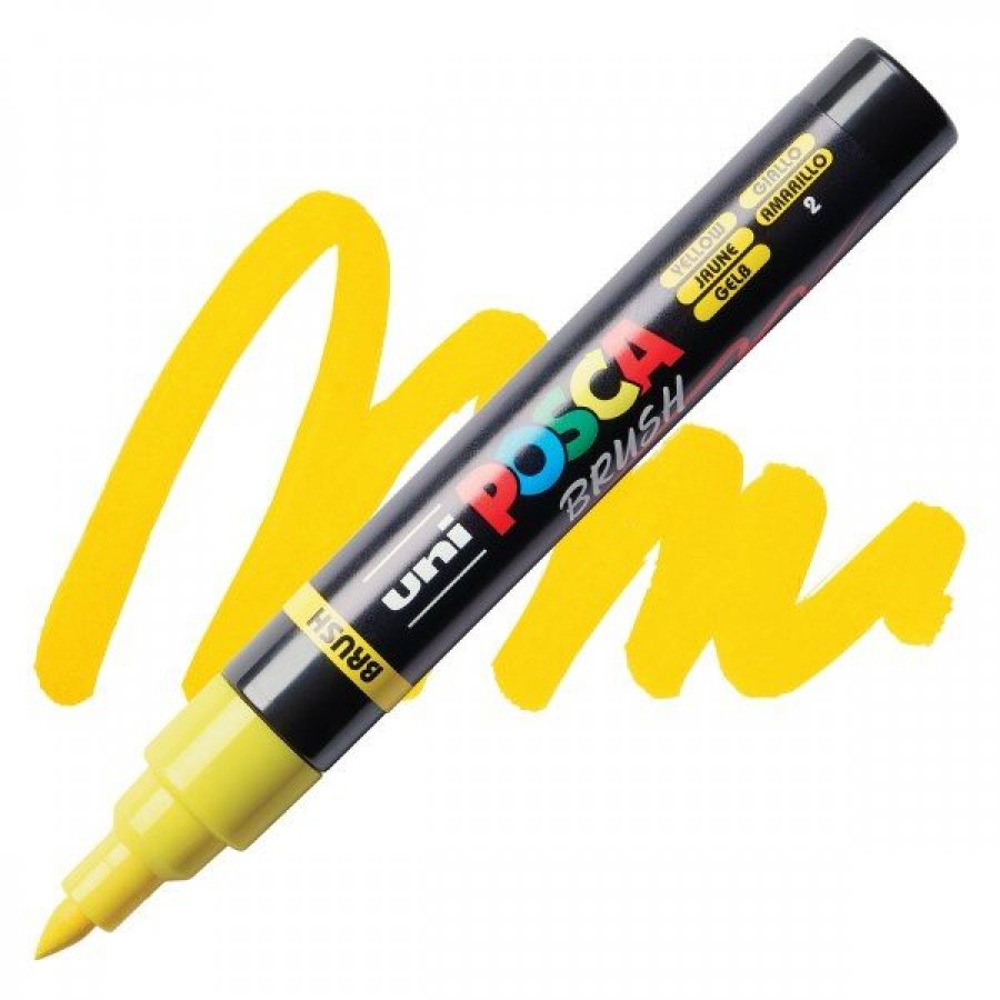 Uni-Ball Posca Ανεξίτηλος Μαρκαδόρος Brush 1.0-4.0mm Κίτρινο (PC5BR) Uni-Ball Posca Ανεξίτηλος Μαρκαδόρος Brush 1.0-4.0mm Κίτρινο (PC5BR)