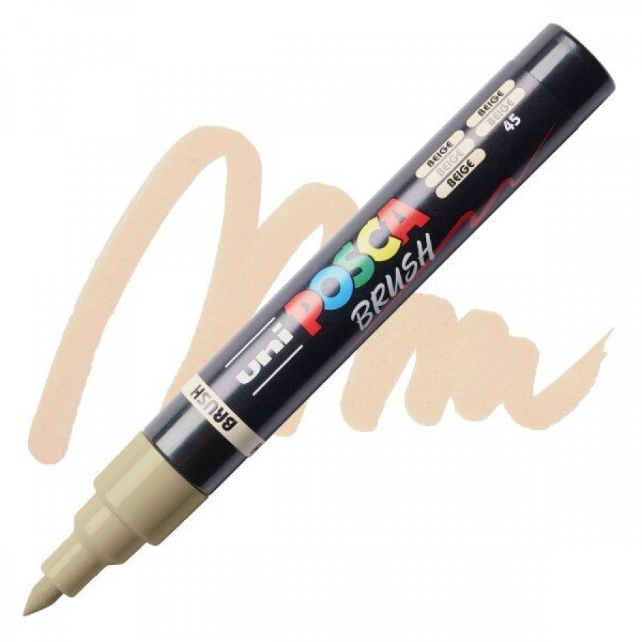 Uni-Ball Posca Ανεξίτηλος Μαρκαδόρος Brush 1.0-4.0mm Μπεζ (PC5BR Uni-Ball Posca Ανεξίτηλος Μαρκαδόρος Brush 1.0-4.0mm Μπεζ (PC5BR