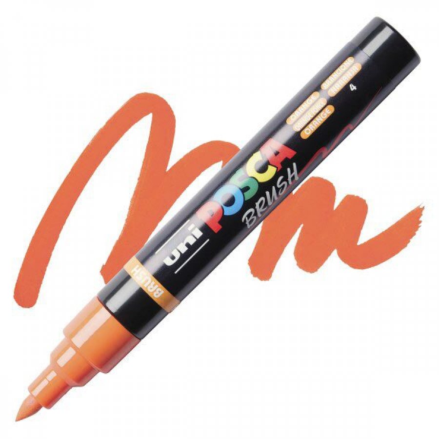 Uni-Ball Posca Ανεξίτηλος Μαρκαδόρος Brush 1.0-4.0mm Πορτοκαλί (PC5BR) Uni-Ball Posca Ανεξίτηλος Μαρκαδόρος Brush 1.0-4.0mm Πορτοκαλί (PC5BR)