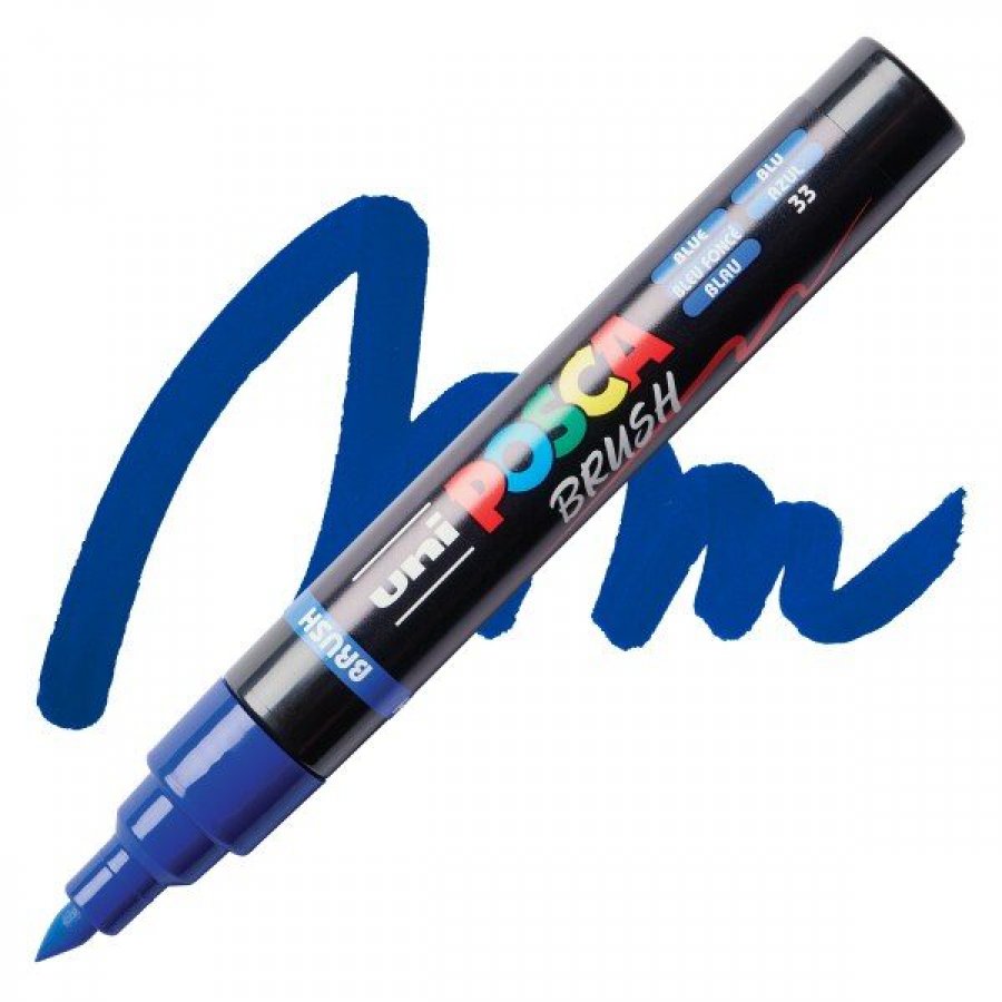 Uni-Ball Posca Ανεξίτηλος Μαρκαδόρος Brush 1.0-4.0mm Μπλε (PC5BR Uni-Ball Posca Ανεξίτηλος Μαρκαδόρος Brush 1.0-4.0mm Μπλε (PC5BR