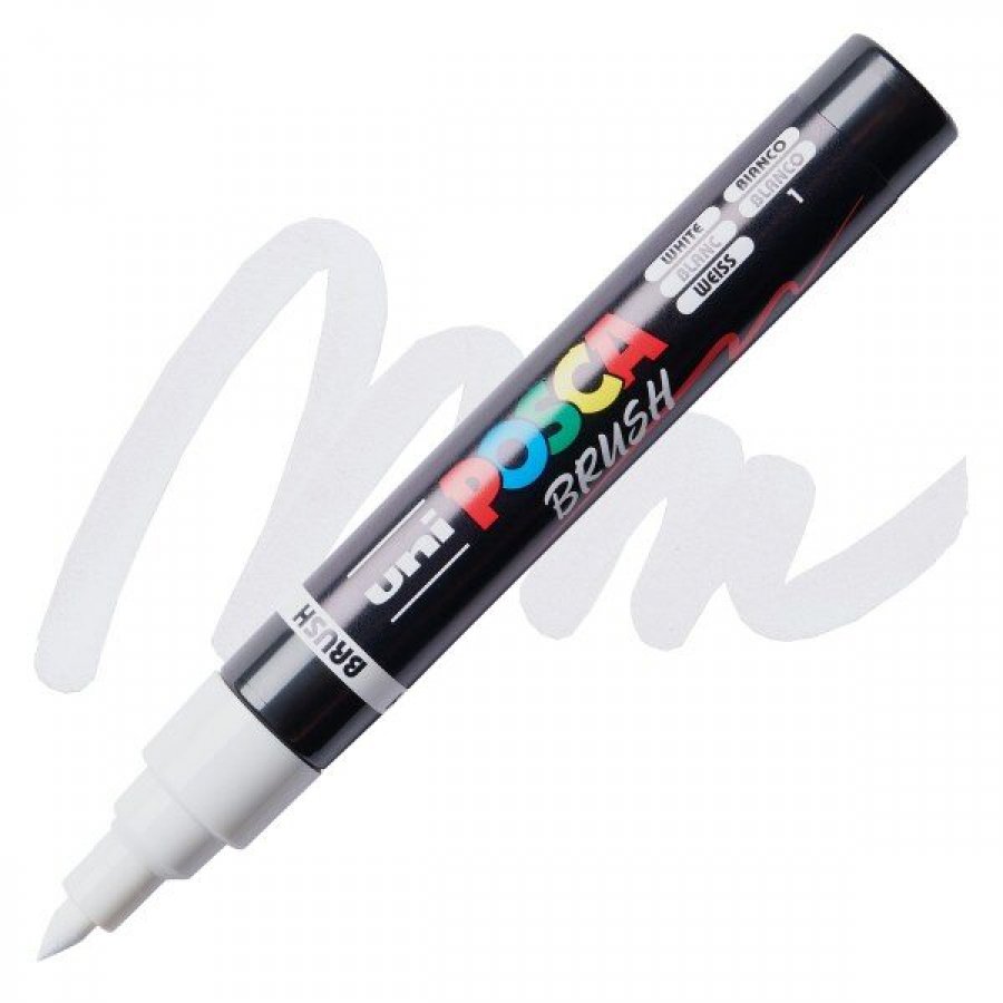 Uni-Ball Posca Ανεξίτηλος Μαρκαδόρος Brush 1.0-4.0mm Λευκό (PC5BR) Uni-Ball Posca Ανεξίτηλος Μαρκαδόρος Brush 1.0-4.0mm Λευκό (PC5BR)