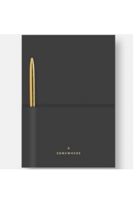 Somewhere Σημειωματάριο Vegan Leather Journal Graphite Ριγέ Α5 (82503)