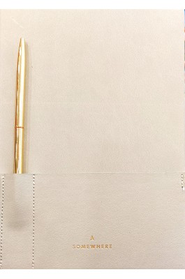 Somewhere Σημειωματάριο Vegan Leather Journal Stone Gray Ριγέ 17x24 (82572)