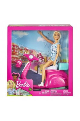 Mattel Barbie Κούκλα και Σκούτερ (GBK85)
