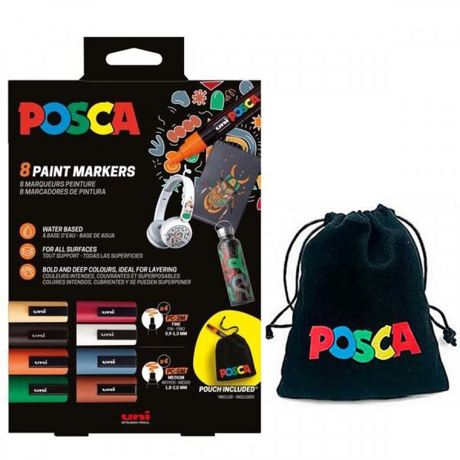 Uni-Ball Posca Cardboard Set Pouch 8 Τμχ + Δώρο Τσάντα (PC5M 4τεμ, PC3M 4τεμ) Uni-Ball Posca Cardboard Set Pouch 8 Τμχ + Δώρο Τσάντα (PC5M 4τεμ, PC3M 4τεμ)