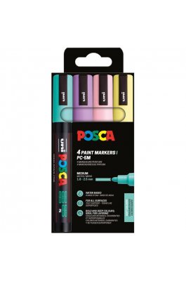 Uni-Ball Posca Soft Colours Σετ 4 τχμ 1.8-2.5mm (PC5M) Uni-Ball Posca Soft Colours Σετ 4 τχμ 1.8-2.5mm (PC5M)