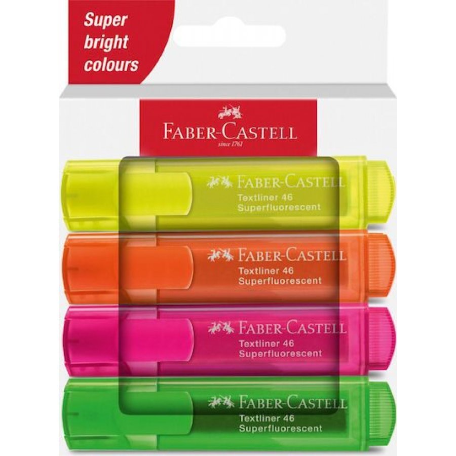 Faber-Castell Σετ 4 Υπογραμμιστών Neon (254644) Faber-Castell Σετ 4 Υπογραμμιστών Neon (254644)
