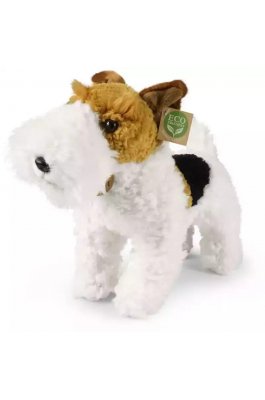 Rappa Λούτρινος Σκύλος Fox Terrier Ασπρο 30 εκ. Eco-Friendly (192256)