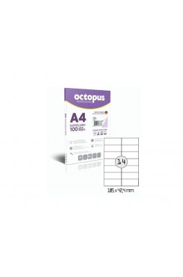 Octopus Professional 100 Αυτοκόλλητες Ετικέτες Εκτυπωτών Α4 14/Φ Ορθογώνιες 105x42,3mm (UNL0214) Octopus Professional 100 Αυτοκόλλητες Ετικέτες Εκτυπωτών Α4 14/Φ Ορθογώνιες 105x42,3mm (UNL0214)