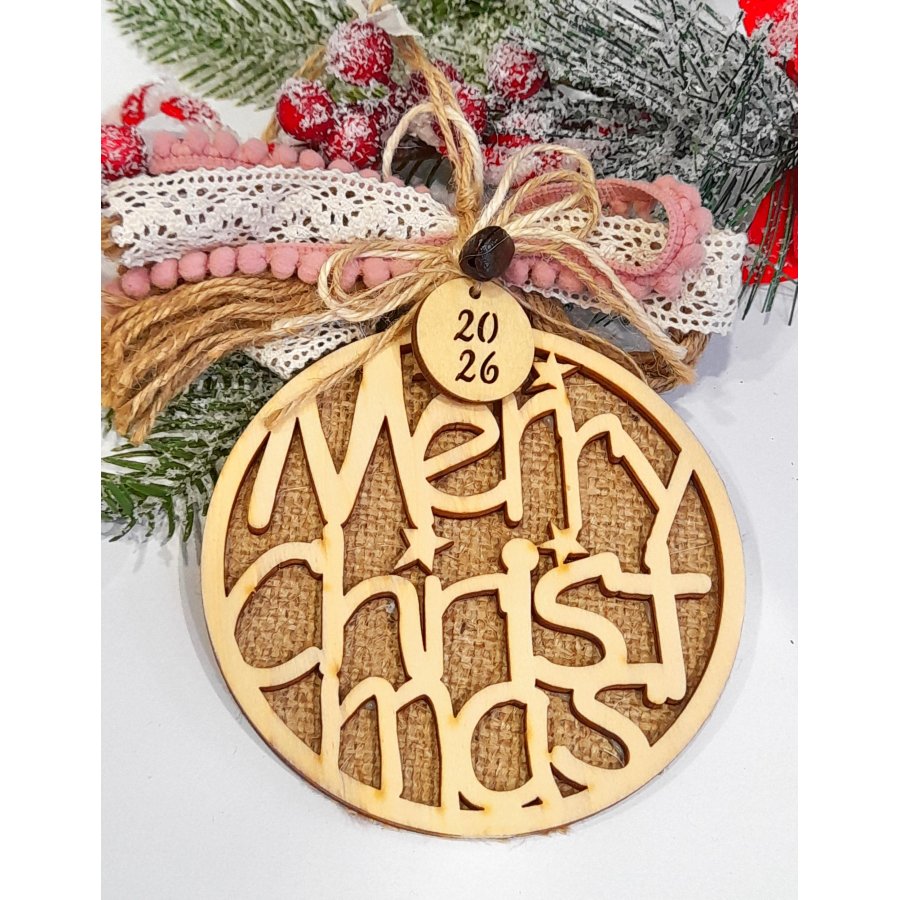 Χριστουγεννιάτικο Γούρι Ξύλινο Merry Christmas Χριστουγεννιάτικο Γούρι Ξύλινο Merry Christmas