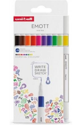Uni-Ball Emott Essential Colours Σετ με 10 Μαρκαδόρους Σχεδίου 0.4mm Uni-Ball Emott Essential Colours Σετ με 10 Μαρκαδόρους Σχεδίου 0.4mm