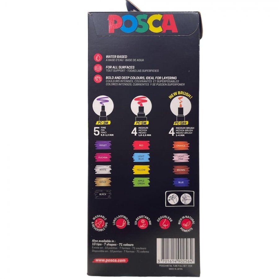 Uni-Ball Posca Metal Tube Full Set 13τεμ Uni-Ball Posca Metal Tube Full Set 13τεμ