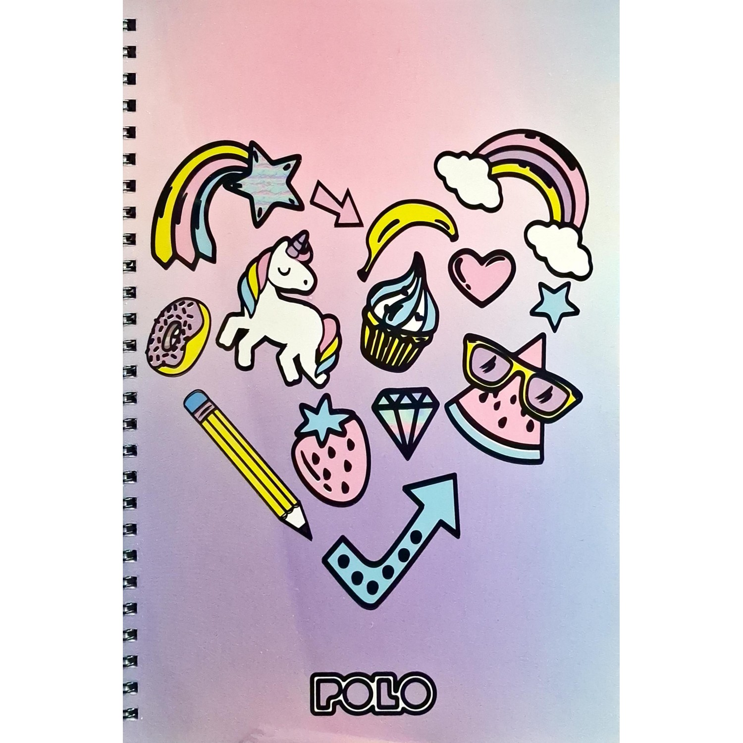 Polo Τετράδιo Σπιράλ Design Unicorn 17x25 2 Θεμάτων 60 Φύλλων (9190018420)