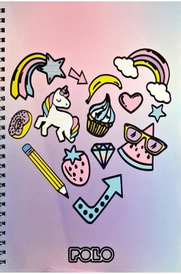 Polo Τετράδιo Σπιράλ Design Unicorn 17x25 2 Θεμάτων 60 Φύλλων (9190018420)
