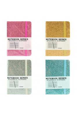 Σημειωματάριο με Λάστιχο Α7 Ριγέ 80Φύλλα 75gr Glitter σε 4 Χρώματα (58018) Σημειωματάριο με Λάστιχο Α7 Ριγέ 80Φύλλα 75gr Glitter σε 4 Χρώματα (58018)