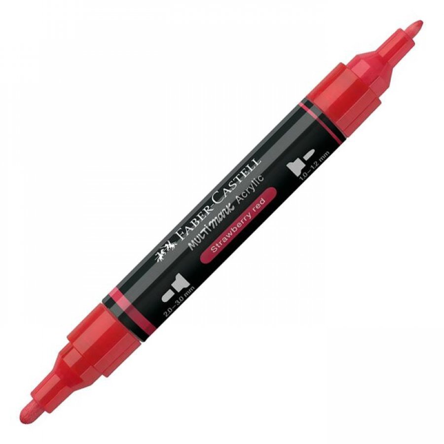 Faber-Castell Διπλός Μαρκαδόρος Multimark Acrylic Strawberry Red Faber-Castell Διπλός Μαρκαδόρος Multimark Acrylic Strawberry Red