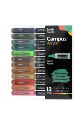 Campus Σετ με 12 Ακρυλικούς Μαρκαδόρους Earth Colors (081802) Campus Σετ με 12 Ακρυλικούς Μαρκαδόρους Earth Colors (081802)