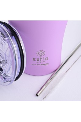 Estia Θερμός Coffee Mug Save The Aegean 350ml Lavender Purple (0112090)