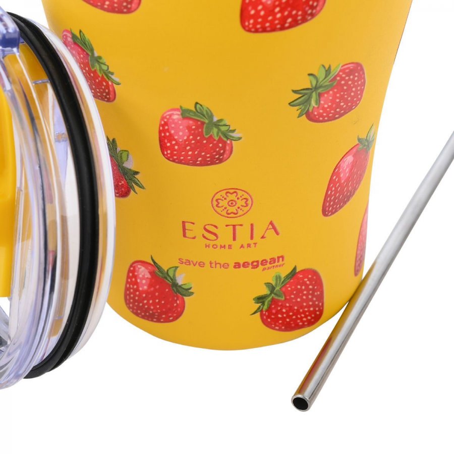 Estia Θερμός Coffee Mug Save The Aegean 350ml Berry Bright (0131688) Estia Θερμός Coffee Mug Save The Aegean 350ml Berry Bright (0131688)