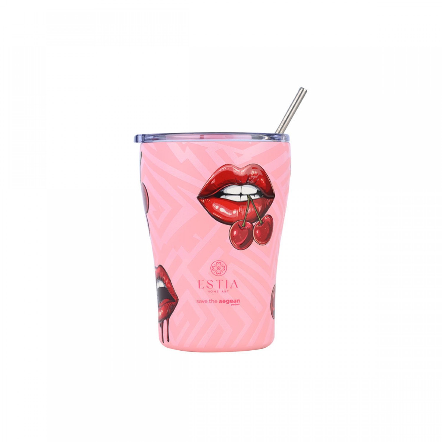 Estia Θερμός Coffee Mug Save The Aegean 350ml Blush Pop (0131800)