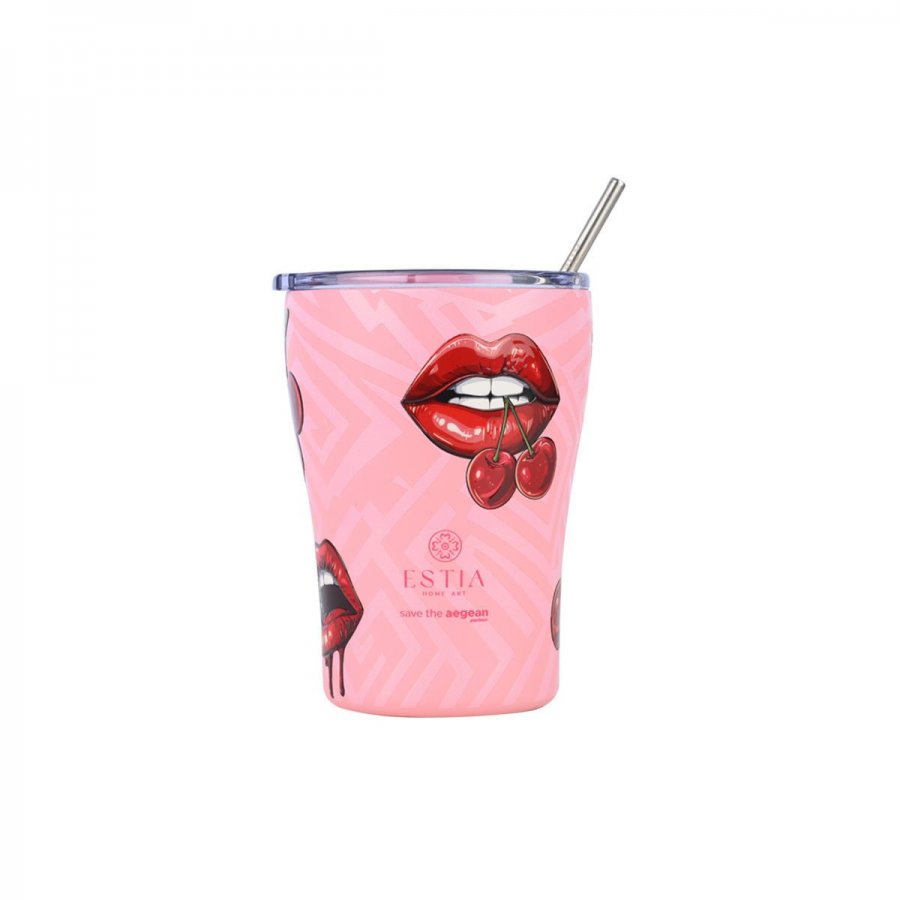 Estia Θερμός Coffee Mug Save The Aegean 350ml Blush Pop (0131800) Estia Θερμός Coffee Mug Save The Aegean 350ml Blush Pop (0131800)