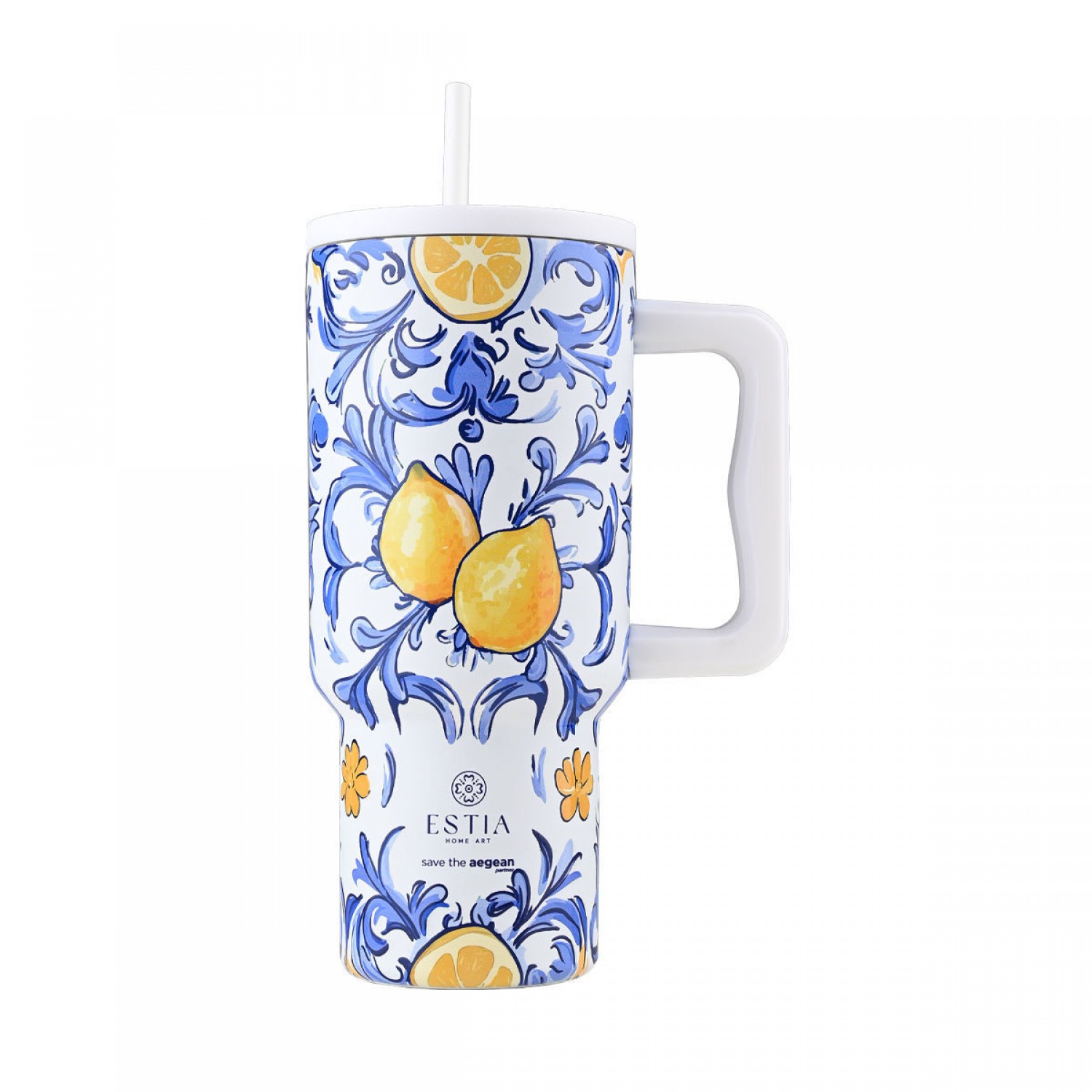 Estia Θερμός Straw Tumbler XL Save The Aegean 900ml Amalfi Coast (0134832) Estia Θερμός Straw Tumbler XL Save The Aegean 900ml Amalfi Coast (0134832)