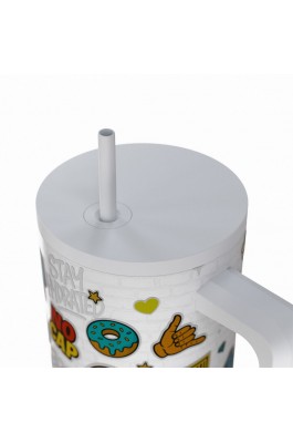 Estia Θερμός Straw Tumbler XL Save The Aegean 900ml Urban Vibes (0141540)