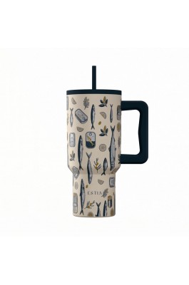 Estia Θερμός Straw Tumbler XL Save The Aegean 900ml Salt Life (0141557)