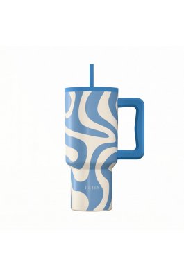 Estia Θερμός Straw Tumbler XL Save The Aegean 900ml Ocean Waves (0141571)
