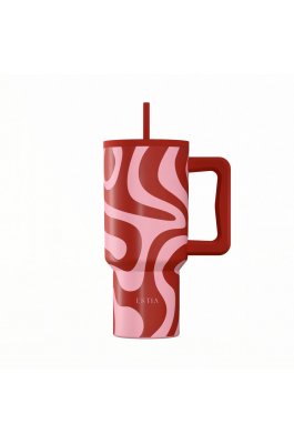 Estia Θερμός Straw Tumbler XL Save The Aegean 900ml Coral Waves (0141588)
