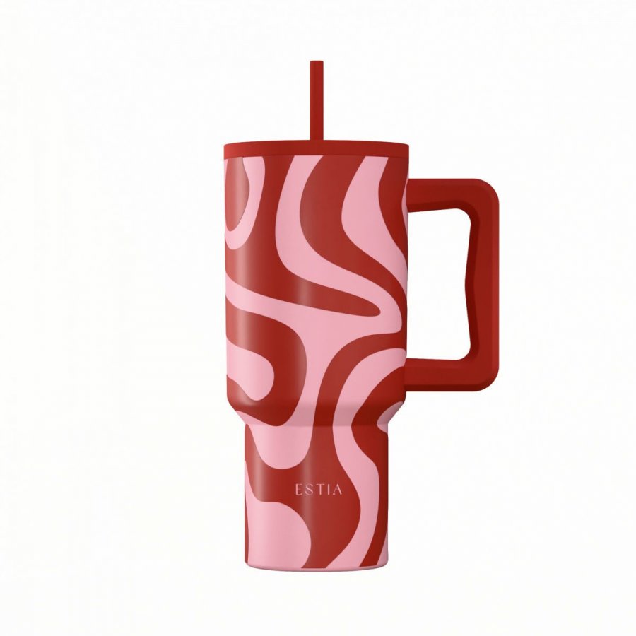 Estia Θερμός Straw Tumbler XL Save The Aegean 900ml Coral Waves (0141588) Estia Θερμός Straw Tumbler XL Save The Aegean 900ml Coral Waves (0141588)