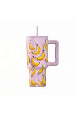 Estia Θερμός Straw Tumbler XL Save The Aegean 900ml Banana Mood (0141601)
