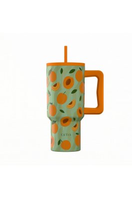 Estia Θερμός Straw Tumbler XL Save The Aegean 900ml Peach Garden (0141632)