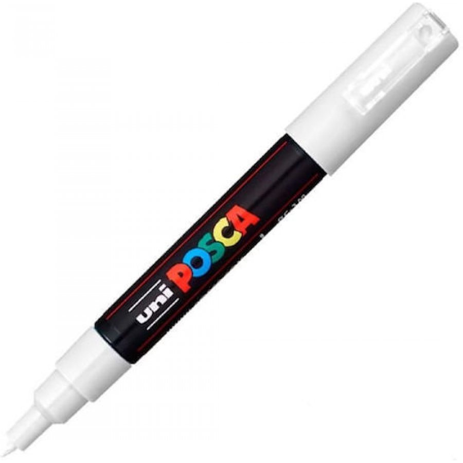 Uni-Ball Posca Μαρκαδόρος Σχεδίου Extra Fine 0.7mm Λευκό (PC1M)