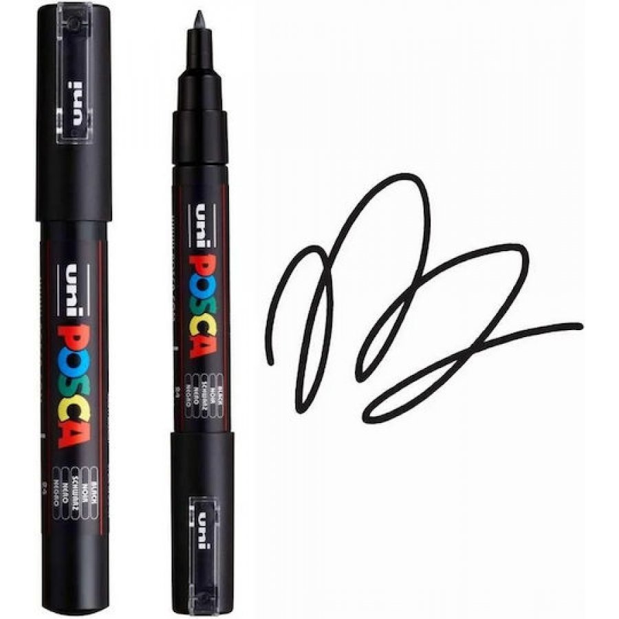 Uni-Ball Posca Μαρκαδόρος Σχεδίου Extra Fine 0.7mm Μαύροό (PC1M) Uni-Ball Posca Μαρκαδόρος Σχεδίου Extra Fine 0.7mm Μαύροό (PC1M)