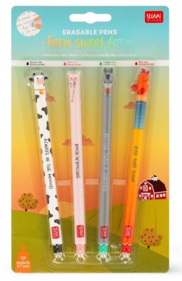 Legami Στυλό Gel Farm Sweet Farm με Γόμα Σετ 4τμχ (EPSET0016)