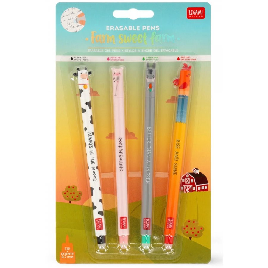 Legami Στυλό Gel Farm Sweet Farm με Γόμα Σετ 4τμχ (EPSET0016) Legami Στυλό Gel Farm Sweet Farm με Γόμα Σετ 4τμχ (EPSET0016)