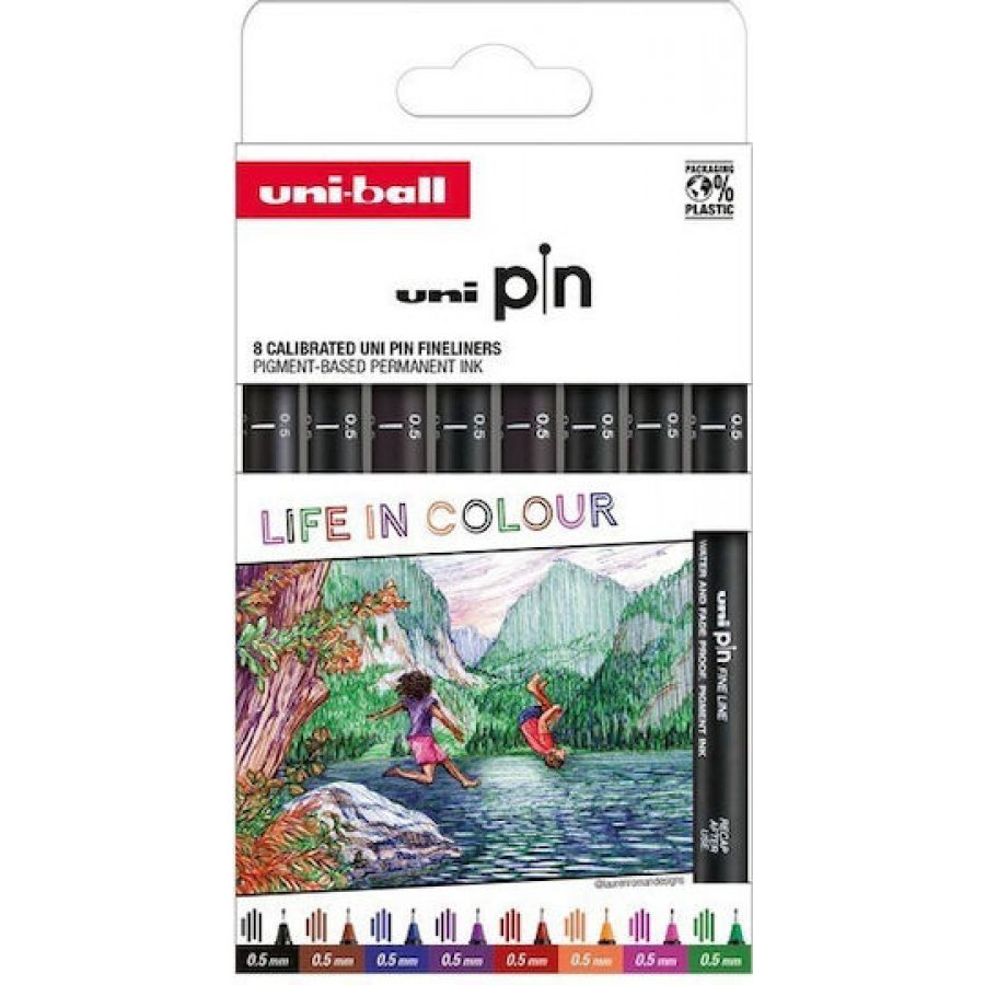 Uni-Ball Μαρκαδόροι Σχεδίου Σετ 8 χρώματα (Pin200) Uni-Ball Μαρκαδόροι Σχεδίου Σετ 8 χρώματα (Pin200)
