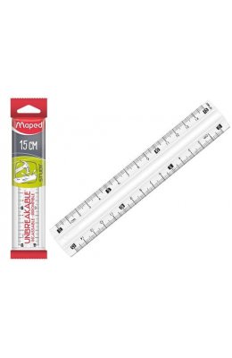 Maped Χάρακας Πλαστικός Διάφανος 15cm Unbreakable (245320)