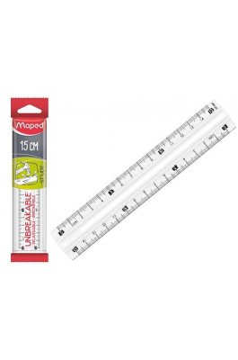 Maped Χάρακας Πλαστικός Διάφανος 15cm Unbreakable (245320)