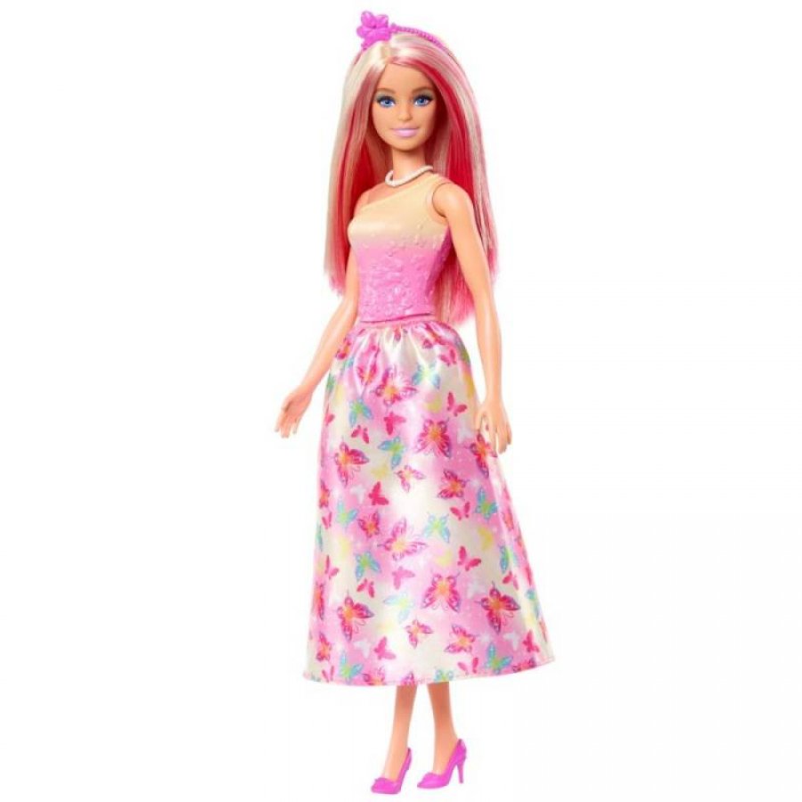 Mattel Barbie Κούκλα Νέα Πριγκίπισσα με Ροζ Ανταύγειες (HRR08)